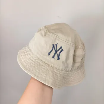 Bob beige logo NY style Yankees Lucent, 100 % coton, taille unique adulte T010