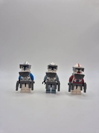 Figurines type lego Commandants clones Rex Fox et Wolffe star wars
