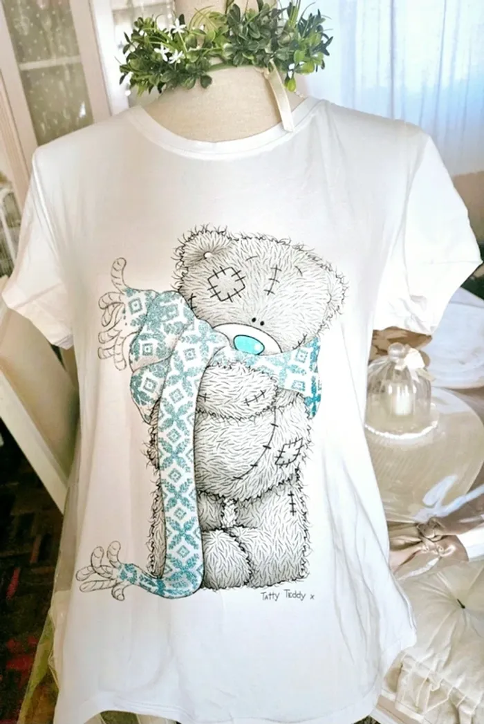 Pyjama blanc bleu nounours Me to You New Look Taille 44 (40/42) Neuf - photo numéro 3