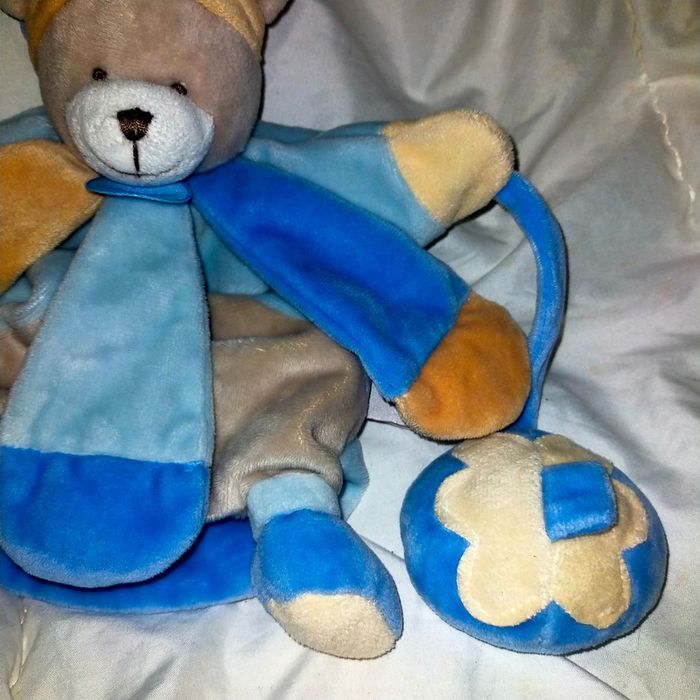Doudou et compagnie marionnette ours bleu, gris, marron Collector 2385 - photo numéro 2