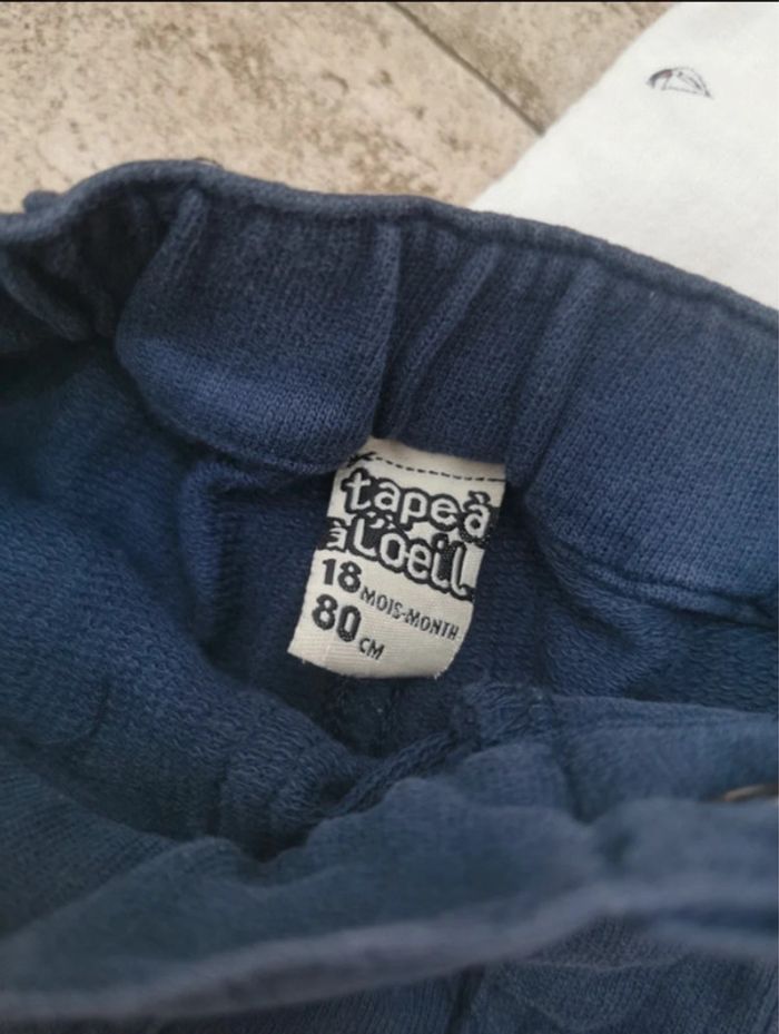 Short et chemise lin coton motif bateau blanc bleu marine 18mois - photo numéro 5