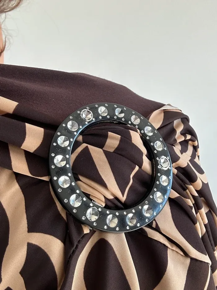 Haut marron vintage y2k années 2000 à motifs taille XL - photo numéro 8