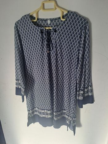 Tunique Bleu Marine Blanc Taille 5