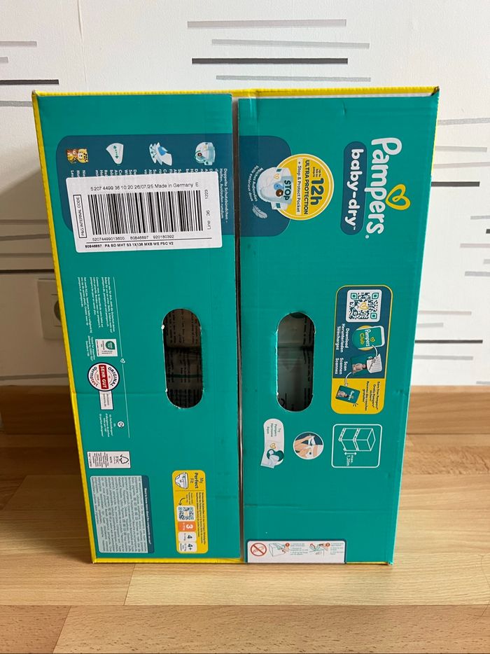 Couche Pampers Baby-dry taille 3 6-10kg 136 couches - photo numéro 2