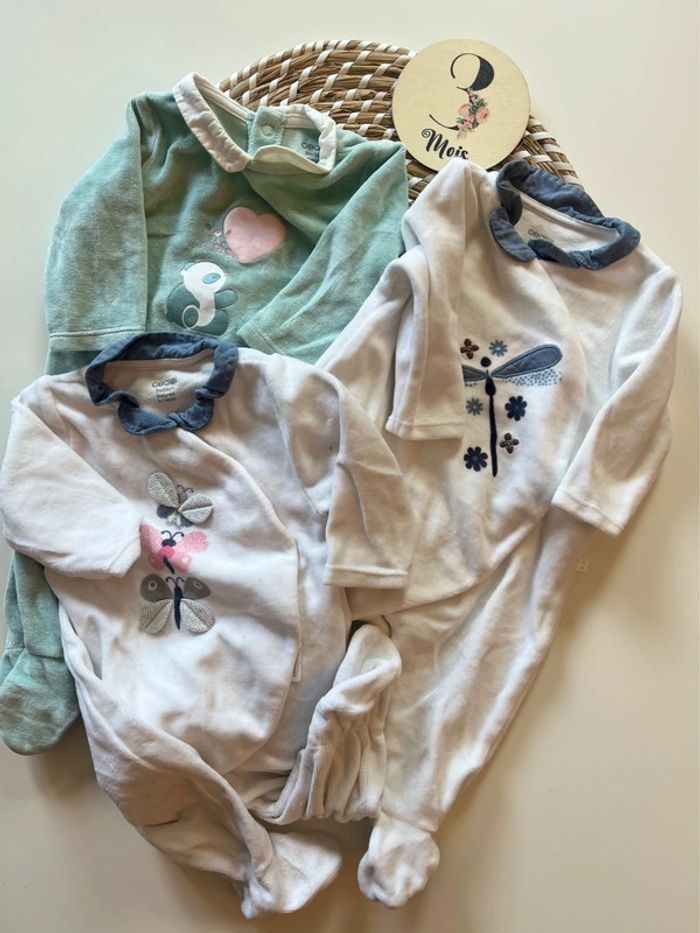 Lot de pyjama Obaibi - 3 mois - ouverture devant