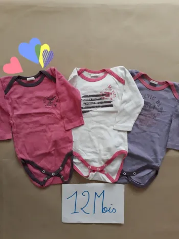 Lot 3 Bodys ML 12 Mois