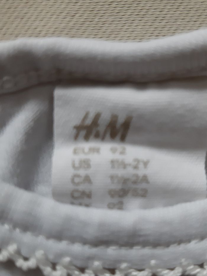 tee-shirt manches longues blanc fille - H&M - 2 ans - 92 cm - photo numéro 3