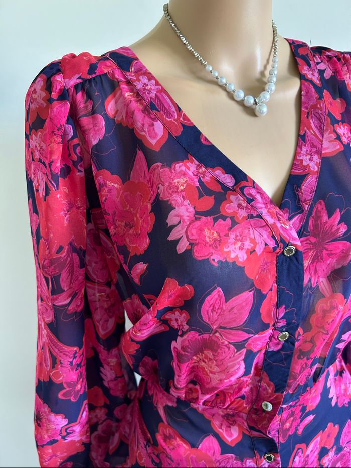 Blouse fleurie à manches longues Morgan taille 40 jamais portée - photo numéro 4