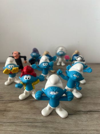 Lot de 11 figurines Schtroumpfs – Happy Meal McDonald’s 2018 – Édition 60e anniversaire