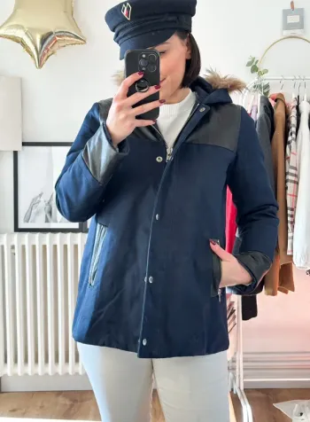 Manteau Sandro bleu et noir taille 36