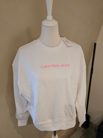 Sweat blanc L calvin Klein femme neuf étiquette 