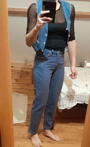 Ensemble pantalon et gilet en lin T36