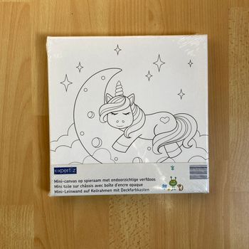 Kit Peinture Complet NEUF - Toile Licorne 25x25cm + Aquarelles