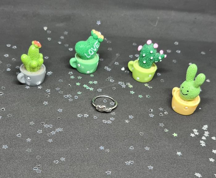 Bague fantaisie argentée duo de cœurs - photo numéro 2