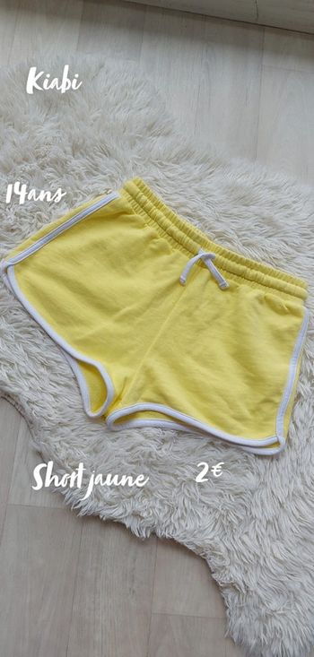 Short jaune et blanc 14 ans kiabi
