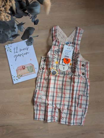 Salopette pantalon Mots d'enfants Rayé 12 mois