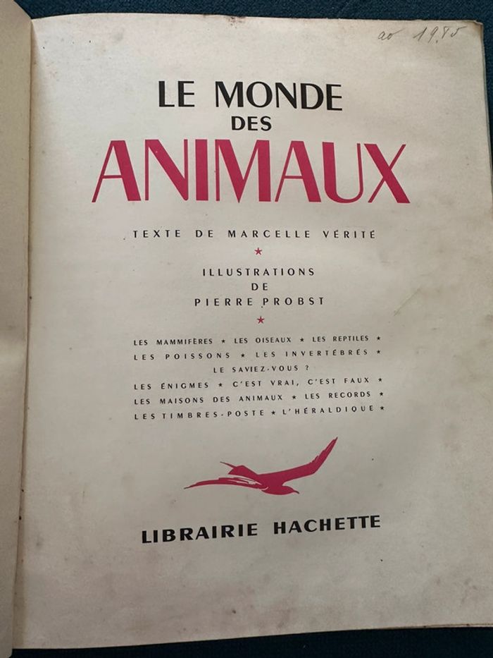 Grand album Hachette livre encyclopédie couleurs Le Monde des Animaux Pierre Probst (Caroline) - photo numéro 5