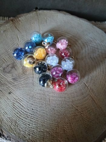 Lot de 16 pendentif boules de Noël en verre et paillettes étoile