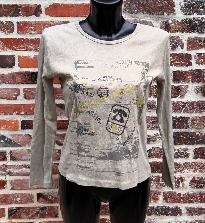 🌿T-shirt manches longues kaki Taille 40 – Cache Cache