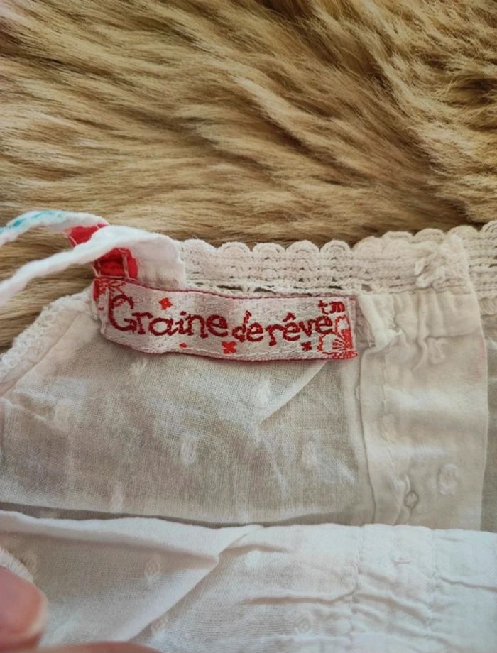 Débardeur  blanc fleur graine de rêve  6 mois - photo numéro 4