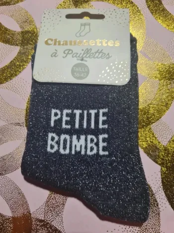 Chaussette à paillettes message