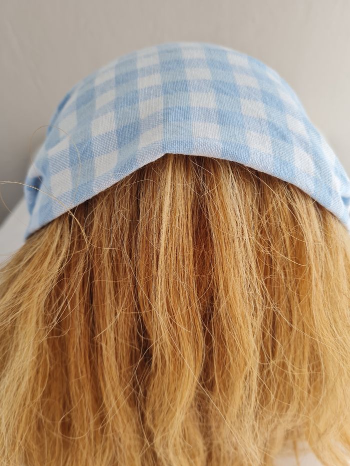 Bandeau vichy bleu ciel - photo numéro 3