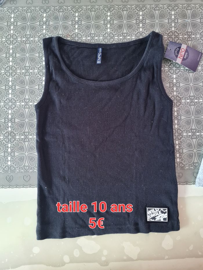 Débardeur NPO noir taille 10 ans neuf