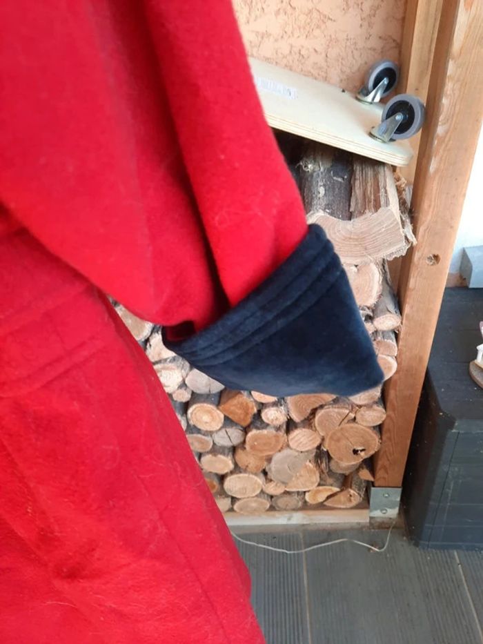 Manteau vintage rouge & écossais capuche amovible - photo numéro 5