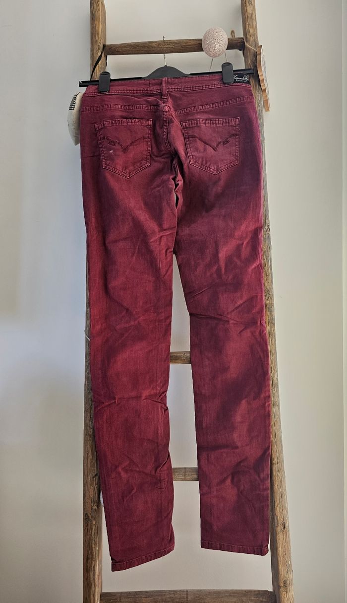 Pantalon slim marque Kaporal taille 38 M bordeaux - photo numéro 4