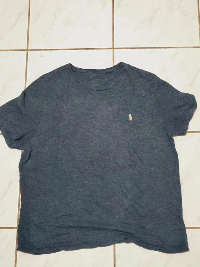 T-shirt Ralph Lauren bleu chiné – Très bon état vintage (taille M) - photo numéro 8