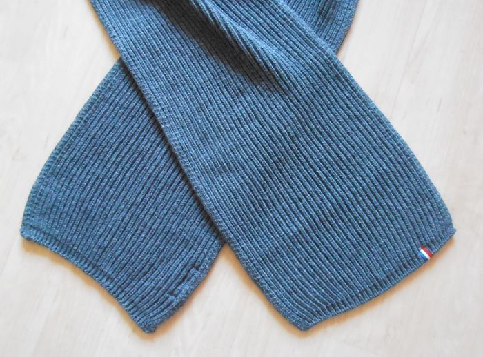 Echarpe grise en mailles, homme, neuf, TEX, made in France, chaude - photo numéro 3