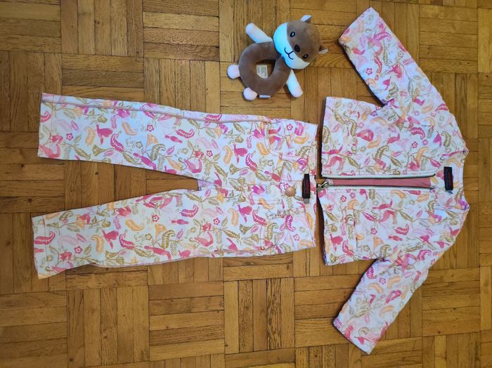 Ensemble fille Catimini floral taille 12 mois en coton - photo numéro 1