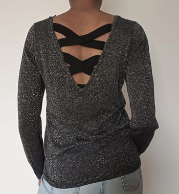 Pull léger noir / argenté Camaïeu T.S