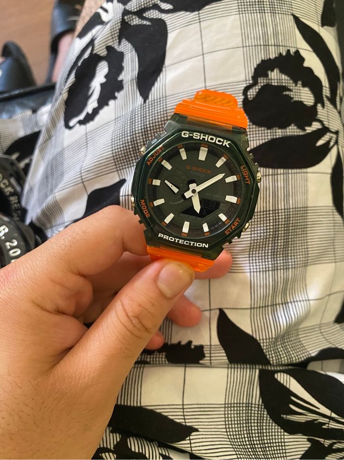 Montre G Shock vert orange - photo numéro 3