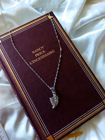 Magnifique collier chaîne couleur argent avec pendentif