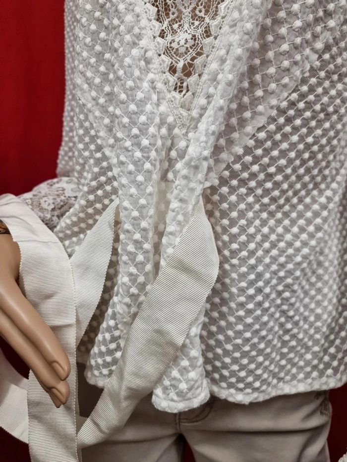 Maje blouse écru dentelle * taille 2 * - photo numéro 10