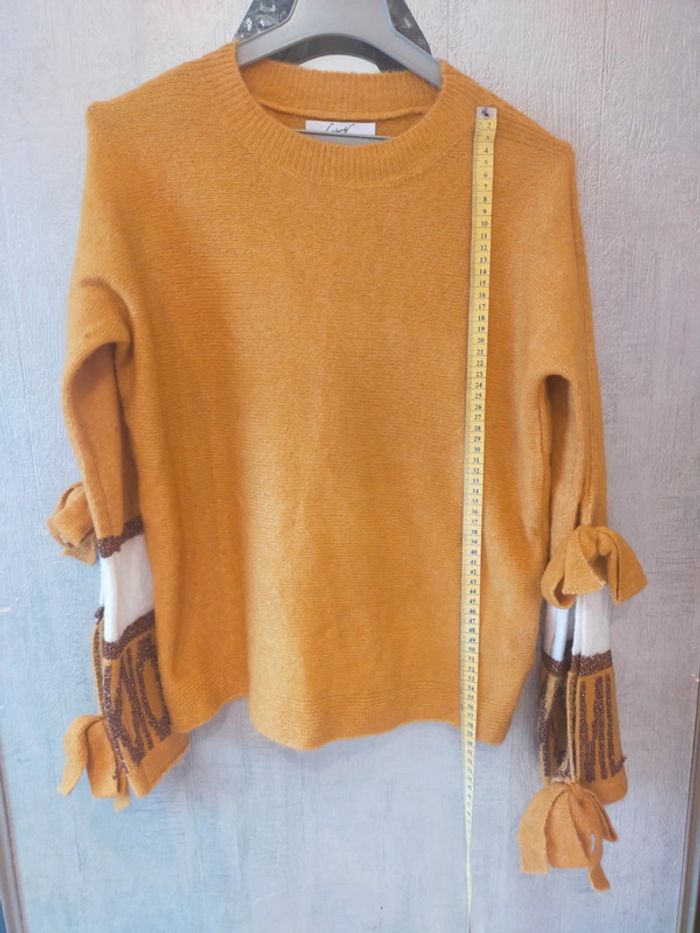 Pull manches longues laine moutarde femme  TU - photo numéro 3