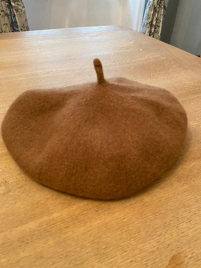 Béret en pure laine beige