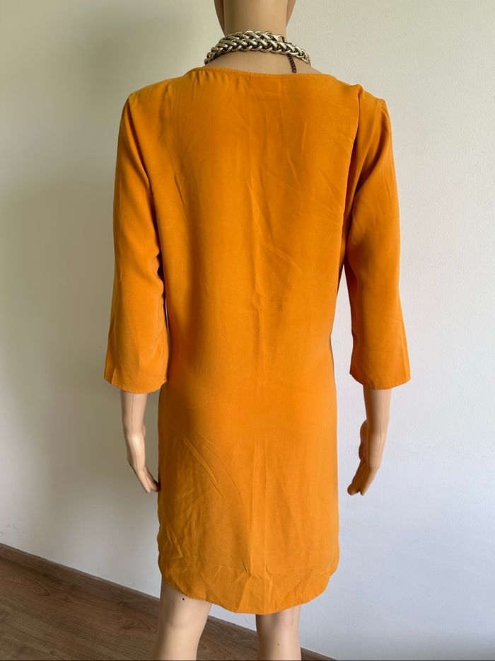 Robe jaune avec manches 3/4 Vila taille 36 TBE - photo numéro 5