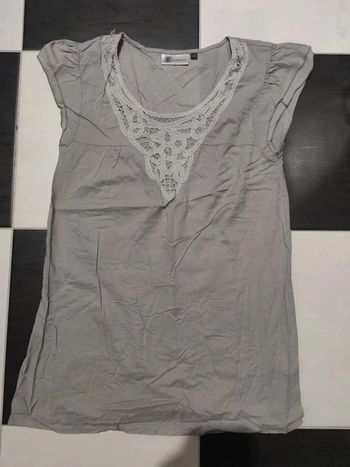 Tunique femme Kiabi woman t 38 dentelle grise