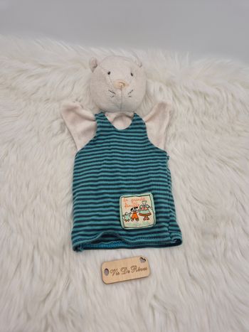 Doudou peluche marionnette Chat La Grande Famille Moulin Roty 