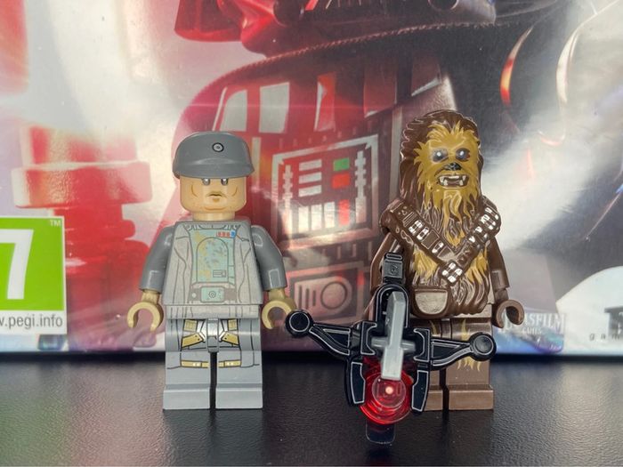 Figurines lego star wars Tobias Beckett et Chewbacca