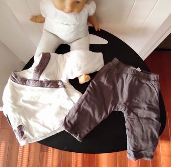 🌸 Ensemble chaud bébé fille 6 mois – gilet kimono + pantalon
