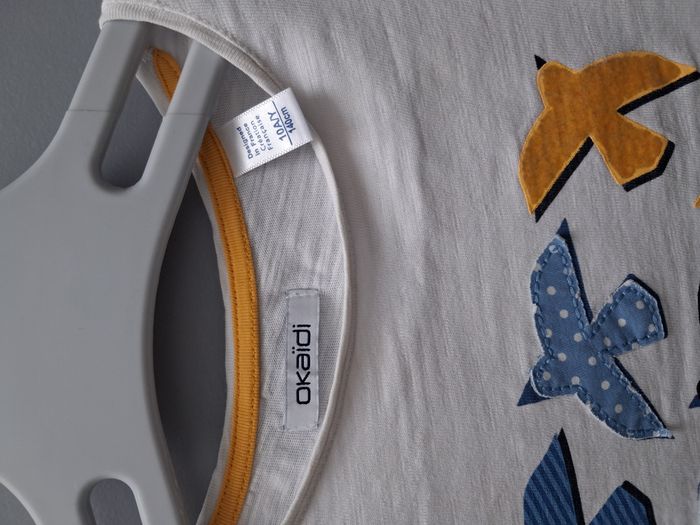 T-shirt blanc motif oiseaux - 10 ans - photo numéro 2
