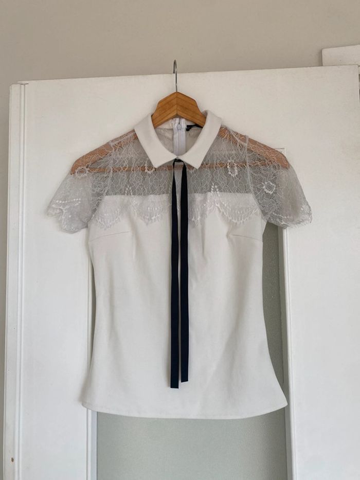 Blouse col clodine blanche