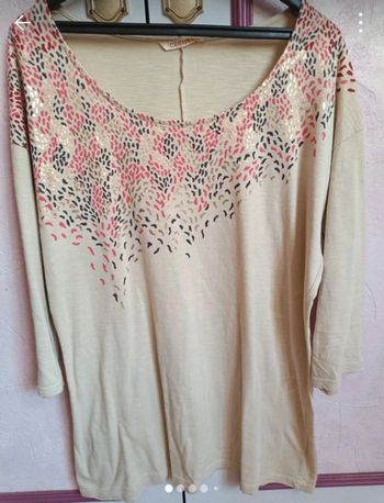 Haut Camaïeu beige imprimé T.3(40)