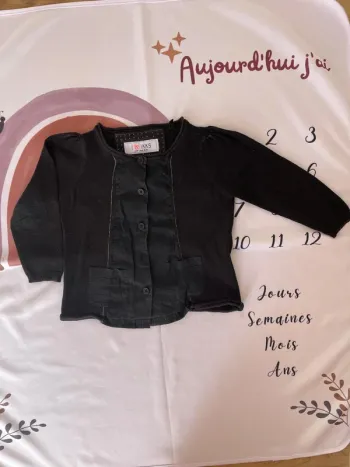 🖤👧 Chemise noire IKKS bébé fille – Taille 2 ans