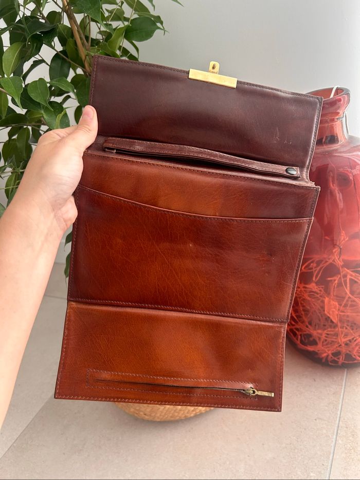 Pochette en cuir marron - photo numéro 6