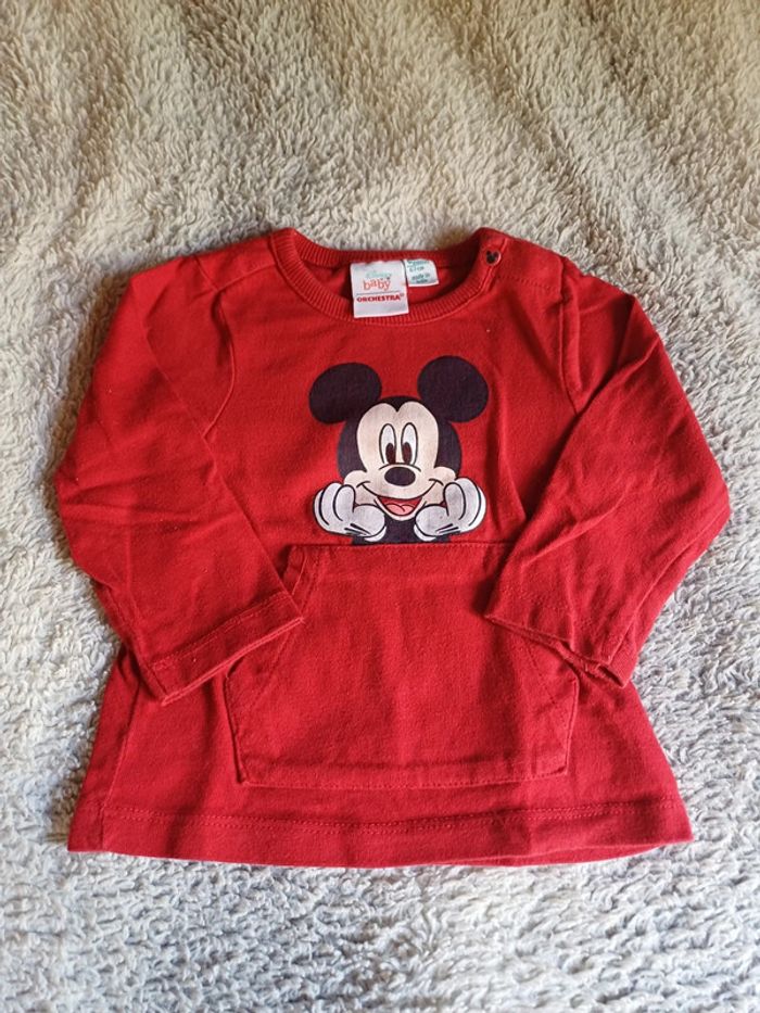 Tee-shirt manches longues mickey garçon taille 6 mois disney orchestra