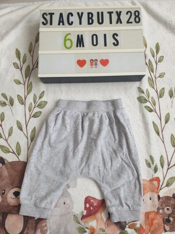 Pantalon ample gris garçon 6 mois Kiabi